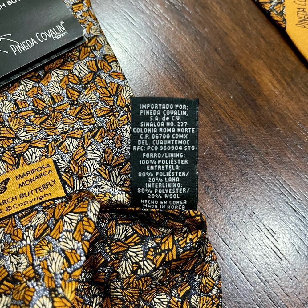 NWT Pineda Covalin Monarch Butterfly Silk Men's Tie - Picture 5 of 10